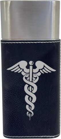 علبة السيجار مع القاطع - Caduceus Hermes الصيدلانية - الجلود (أسود/فضي) in Saudi Arabia