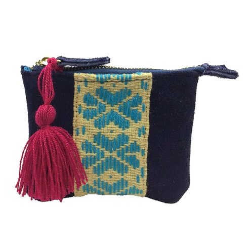 Purse "Elisa", made by Jühue Artesanal, Handmade purse made in Mexico, Purple purse, hand embroidery, unique piece, Embroidered purse, Mexican embroidery, Made in Mexico, Suede purse in Saudi Arabia