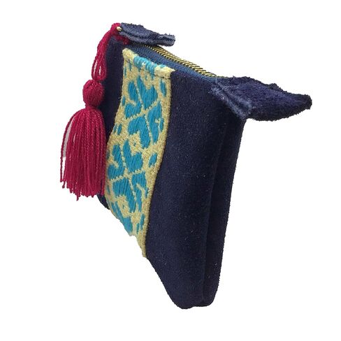 Purse "Elisa", made by Jühue Artesanal, Handmade purse made in Mexico, Purple purse, hand embroidery, unique piece, Embroidered purse, Mexican embroidery, Made in Mexico, Suede purse in Saudi Arabia