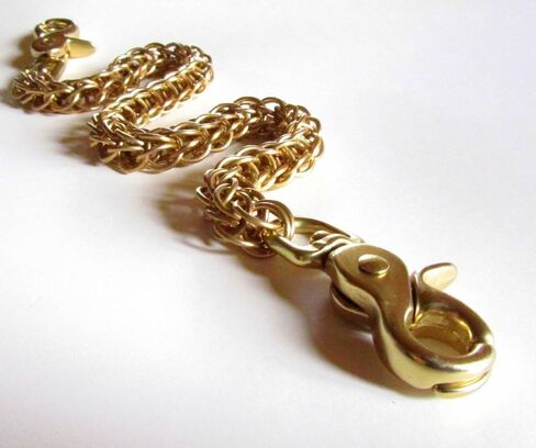 Men's Brass Persian Weave Wallet Chain with Hook in Saudi Arabia