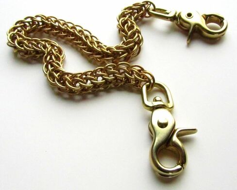 Men's Brass Persian Weave Wallet Chain with Hook in Saudi Arabia