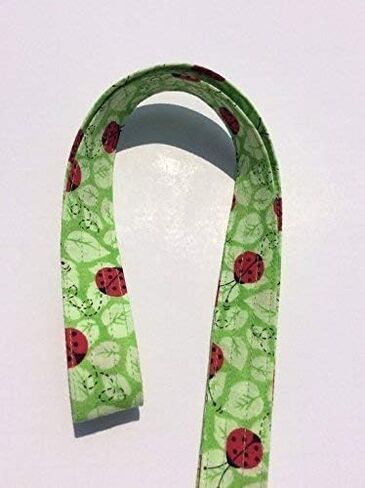 Lime Green Ladybug Lanyard ID Badge Key Holder Keeper Fabric Green Red and Neon Green and Leaves in Saudi Arabia