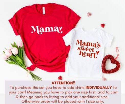 Mama Little Sweetheart Mommy and Me Valentine Shirts, Valentine's Day Mom and Daughter Matching Outfits, Son Mother Baby Valentines Day Gifts for Mom. Multicolor in Saudi Arabia