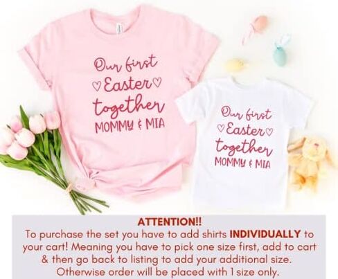 Our First Easter Together Mommy and Me Matching Outfits for Easter, Cute 1st Easter Mommy and Me Shirts, Mother Daughter Mom Son Easter Clothes, Mommy Baby Bunny Easter Gifts. Multicolor in Saudi Arabia
