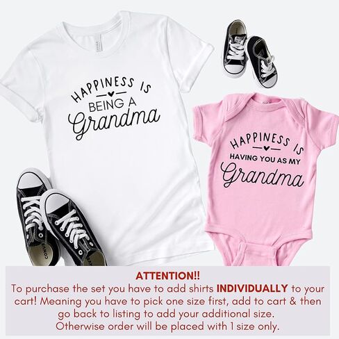 Happiness is being a Grandma and Granddaughter Gifts, Grandma and Grandson Matching Shirts, Personalized Grandma and Me, Birthday Gifts for New Grandma, Gigi Gifts, Abuela, Nana Shirts, Mimi. ARROW in Saudi Arabia
