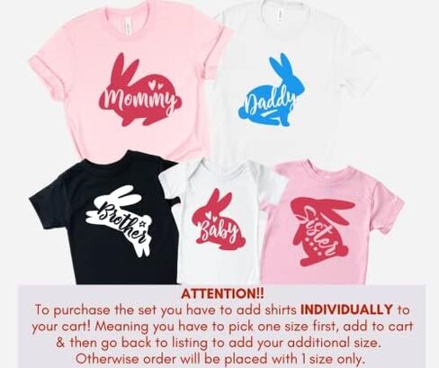 Mommy Daddy Brother Sister Baby Matching Family Easter Outfits, Cute Easter Family Shirts, Easter Matching Outfits Brother Sister. Multicolor in Saudi Arabia