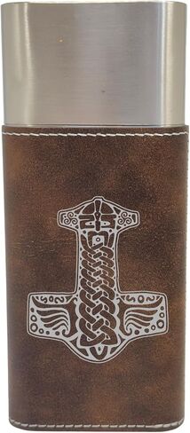 Cigar Case with Cutter - Mjolnir - Leather (Black/Silver) in Saudi Arabia