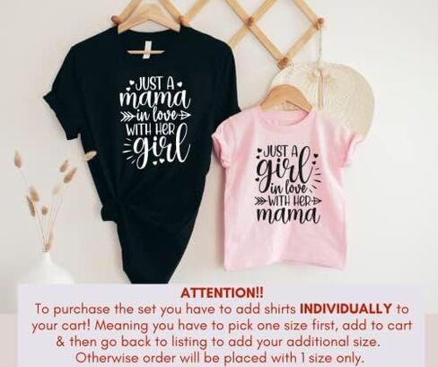 مجرد ماما في حالة حب مع فتاتها التي تطابق تي شيرت عيد الحب لأمي وطفل ، الأم ، ابنة أم عيد الحب ، هدايا عيد الحب لأم الفتيات ، مطابقة للبصات الخامسة. in Kuwait
