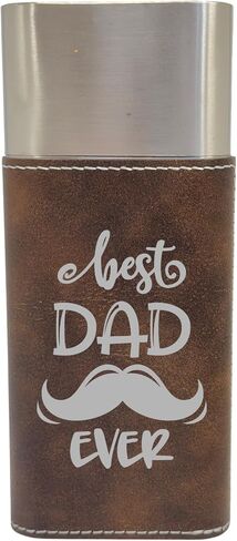 Cigar Case with Cutter - Best Dad Ever - Leather (Black/Silver) in Saudi Arabia