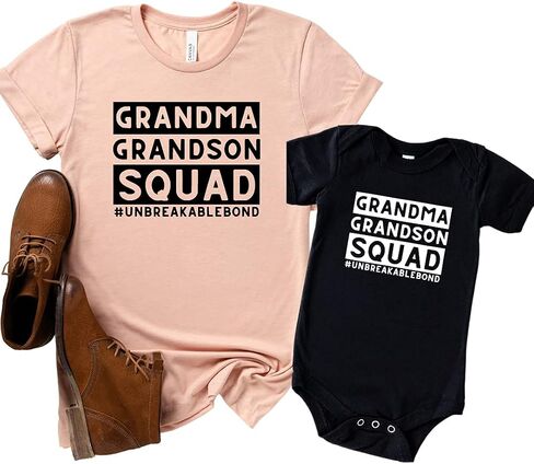 Unbreakable Bond Grandmother and Grandson Gifts, Grandma Grandson Matching Shirts, Grandma's Boy, Personalized Grandkids Grandma Shirts, Gifts for New Grandma, for Grandma Multicolor in Saudi Arabia