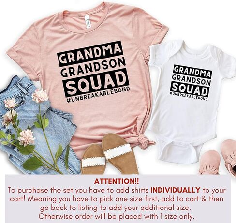 Unbreakable Bond Grandmother and Grandson Gifts, Grandma Grandson Matching Shirts, Grandma's Boy, Personalized Grandkids Grandma Shirts, Gifts for New Grandma, for Grandma Multicolor in Saudi Arabia