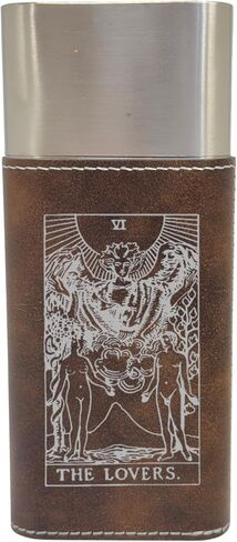 علبة السيجار مع Cutter - The Lovers Tarot Card - Leather (Black/Silver) in Saudi Arabia