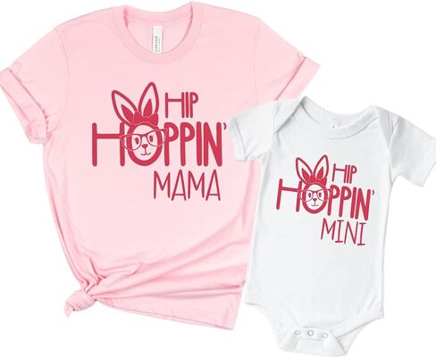 Hopping Mama Mini Mommy and Me Matching Outfits for Easter, Cute Easter Mommy and Me Shirts, Mother Daughter Mom Son Easter Clothes, Mommy Baby Bunny Easter Gifts. BEARS1 Multicolor in Saudi Arabia