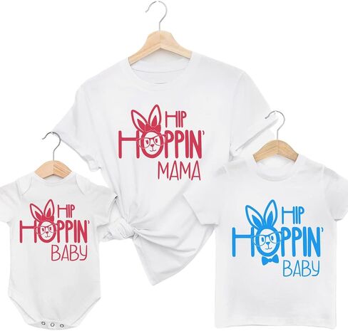 Hopping Mama Mini Mommy and Me Matching Outfits for Easter, Cute Easter Mommy and Me Shirts, Mother Daughter Mom Son Easter Clothes, Mommy Baby Bunny Easter Gifts. BEARS1 Multicolor in Saudi Arabia