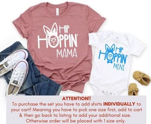 Hopping Mama Mini Mommy and Me Matching Outfits for Easter, Cute Easter Mommy and Me Shirts, Mother Daughter Mom Son Easter Clothes, Mommy Baby Bunny Easter Gifts. BEARS1 Multicolor in Saudi Arabia