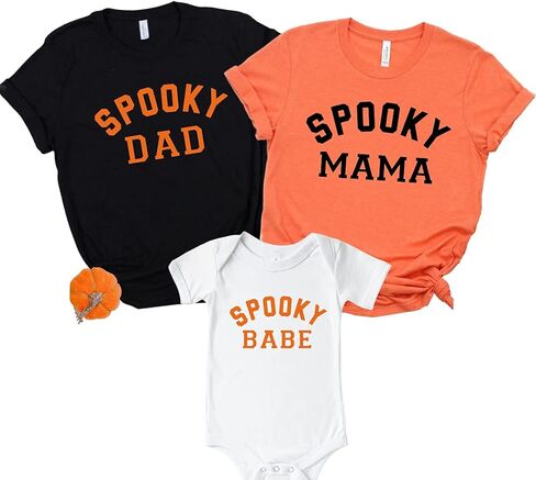 Spooky Halloween Family Shirts, Cute Matching Halloween Shirts for Family, Halloween Party Matching T Shirts, Halloween 2021, Trick or Treat Matching Shirts. Multicolor in Saudi Arabia