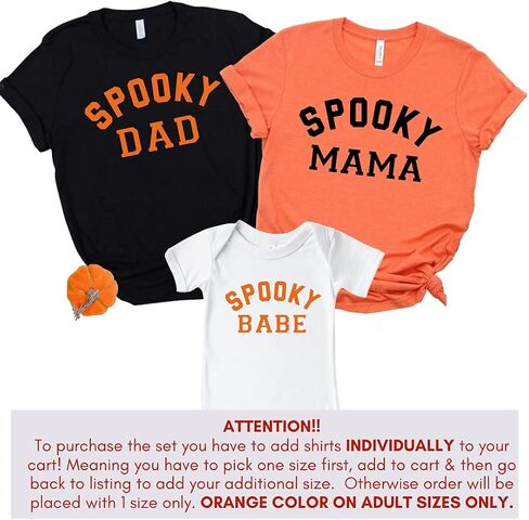 Spooky Halloween Family Shirts, Cute Matching Halloween Shirts for Family, Halloween Party Matching T Shirts, Halloween 2021, Trick or Treat Matching Shirts. Multicolor in Saudi Arabia