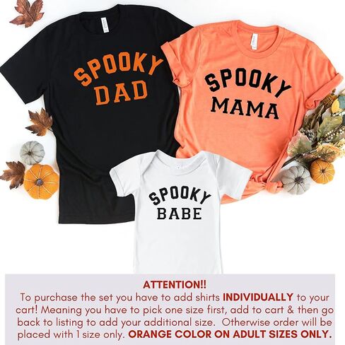 Spooky Halloween Family Shirts, Cute Matching Halloween Shirts for Family, Halloween Party Matching T Shirts, Halloween 2021, Trick or Treat Matching Shirts. Multicolor in Saudi Arabia
