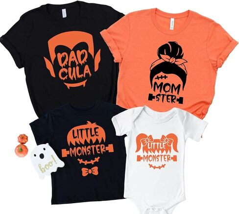Momster, Dadcula Little Monster Matching Halloween Shirts for Family, Mom, Dad, Baby, Brother, Sister Halloween Matching Outfits, Trick or Treat Family Matching Halloween Tshirts AAFMLY1 Multicolor in Saudi Arabia