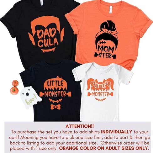 Momster, Dadcula Little Monster Matching Halloween Shirts for Family, Mom, Dad, Baby, Brother, Sister Halloween Matching Outfits, Trick or Treat Family Matching Halloween Tshirts AAFMLY1 Multicolor in Saudi Arabia