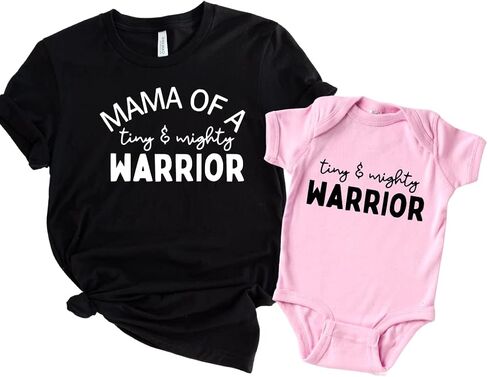 Little Warrior Mommy And Me Matching Outfits, Religious Mom Daughter Matching Outfits, Blessed Mama Baby Matching Shirts, Mother Son Matching Clothes, Mothers Day Gifts NICU Christian Mom Shirts in Saudi Arabia