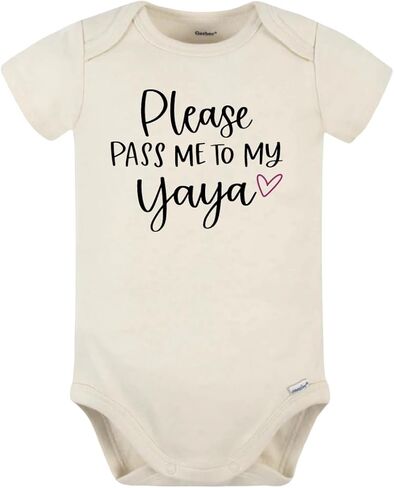 Yaya Baby Bodysuit - "من فضلك مررني إلى Yaya" (White ، 24) in Saudi Arabia