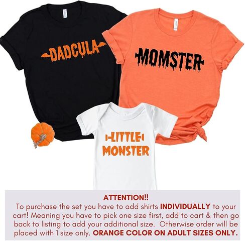 Momster Dadcula Little Monster Matching Halloween Shirts for Family, Baby, Brother, Sister Halloween Matching Outfits, Trick or Treat Halloween Shirt 2021, Cute Family Matching Halloween Tshirts. in Saudi Arabia