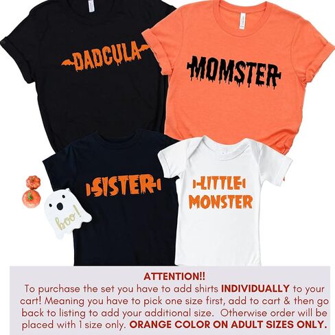 Momster Dadcula Little Monster Matching Halloween Shirts for Family, Baby, Brother, Sister Halloween Matching Outfits, Trick or Treat Halloween Shirt 2021, Cute Family Matching Halloween Tshirts. in Saudi Arabia