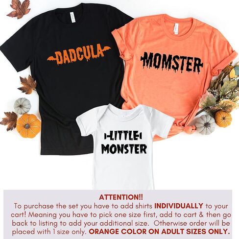 Momster Dadcula Little Monster Matching Halloween Shirts for Family, Baby, Brother, Sister Halloween Matching Outfits, Trick or Treat Halloween Shirt 2021, Cute Family Matching Halloween Tshirts. in Saudi Arabia