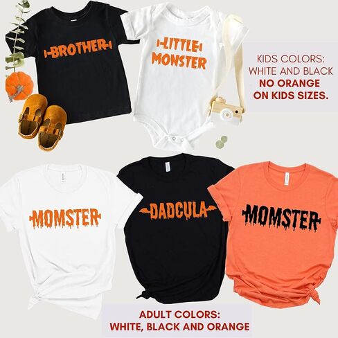 Momster Dadcula Little Monster Matching Halloween Shirts for Family, Baby, Brother, Sister Halloween Matching Outfits, Trick or Treat Halloween Shirt 2021, Cute Family Matching Halloween Tshirts. in Saudi Arabia