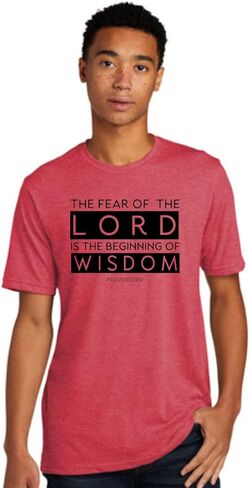 Proverbs 910 Christian Scripture UNISEX Tshirt, Scripture Womens Tee, Mens Scripture tee (XXL, Red) in Saudi Arabia