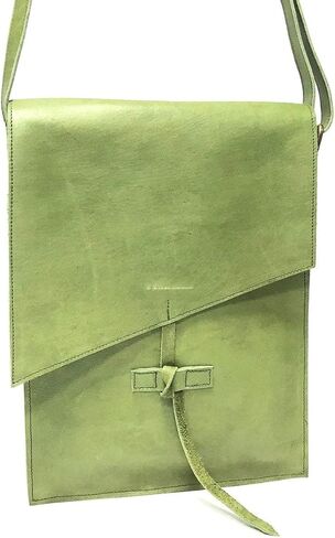 ON SALE Green Unisex Messenger Lap top Bag | Paper girl/boy Bag | Shoulder Bag |Satchel| African Leather | Stylish Man/Lady | Reporter Bag in Saudi Arabia