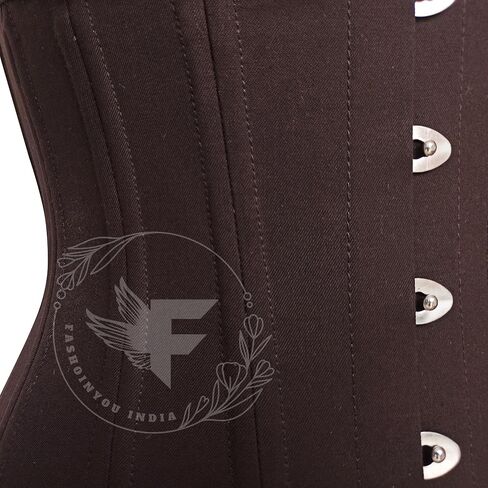 Brown Cotton Underbust Waist Trainer Corset - Breathable & Comfortable Plus Size Friendly in Saudi Arabia