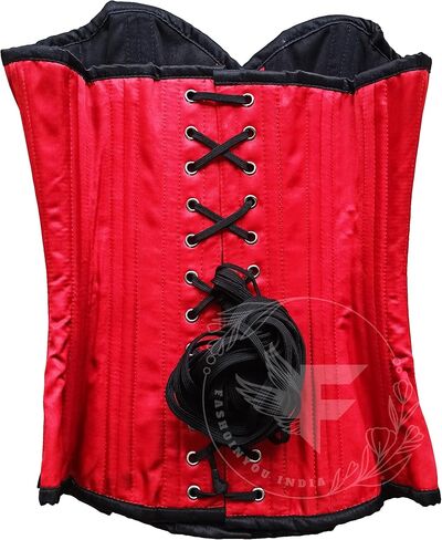 مثير ساتين حمراء محيط Cincher Corset Top لفقدان الوزن - مدرب الخصر Overbust ، الساعة الرملية in Saudi Arabia