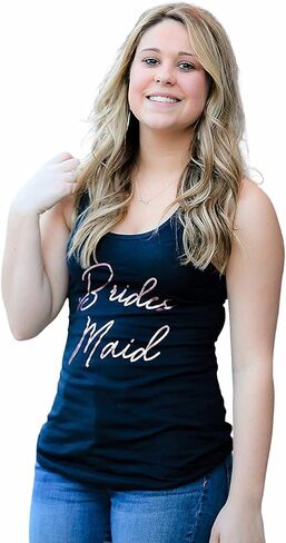 Bridesmaid Racerback Tank Navy Blue Rose Gold Large in Saudi Arabia