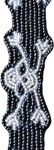 Pirate Hatband with Adjustable Strap, Black and Silver Skull & Crossbones Design, Fits Most Hats in Saudi Arabia