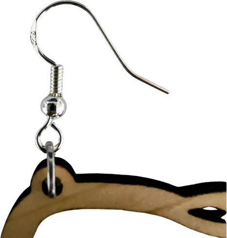 Handmade Cherry Wood Cowboy Hat Earrings for Women | Hypoallergenic 925 Sterling Silver Hooks | Rodeo-Inspired, Made in Colorado, USA, United States of America (USA) in Saudi Arabia