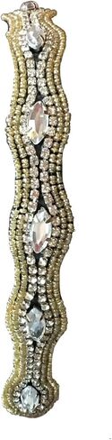 Silver and Gold Beaded Hatband, Adjustable Elastic, Versatile Fit for Western Fedora or Sun Hats in Saudi Arabia