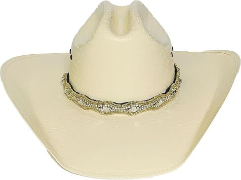 Silver and Gold Beaded Hatband, Adjustable Elastic, Versatile Fit for Western Fedora or Sun Hats in Saudi Arabia