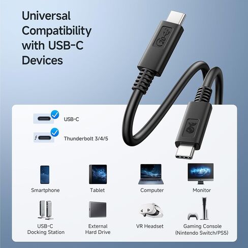 مسائل الكابل [معتمد من USB-IF] كابل USB4/كابل USB 4 بطول 6 أقدام مع بيانات 20 جيجابت في الثانية، فيديو 8K وشحن 100 واط، متوافق مع Thunderbolt 4 Thunderbolt 3، لهاتف iPhone 15 Pro Max، MacBook، XPS، Surface Pro in Saudi Arabia