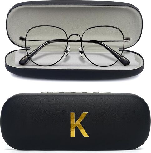 Personalized Eyeglass Case with A-Z Initial | Slim Hard Shell Glasses Case for Gift, Men & Women in Saudi Arabia