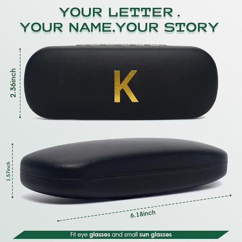 Personalized Eyeglass Case with A-Z Initial | Slim Hard Shell Glasses Case for Gift, Men & Women in Saudi Arabia