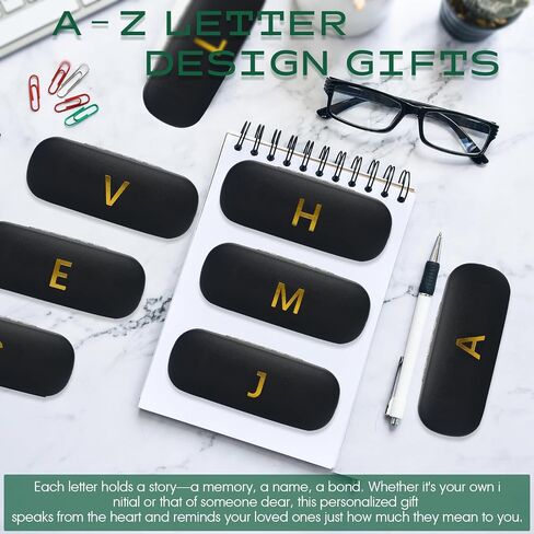 Personalized Eyeglass Case with A-Z Initial | Slim Hard Shell Glasses Case for Gift, Men & Women in Saudi Arabia