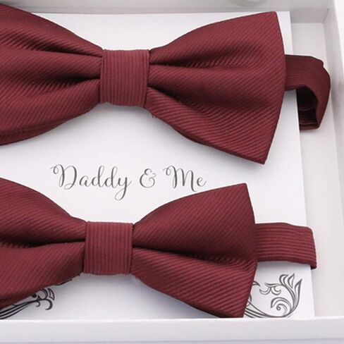Burgundy Bow tie set daddy son, Daddy and me gift, Grandpa and me, Father son matching, Kids bow tie, Kids adult bow tie, high quality in Saudi Arabia