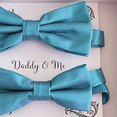 Ocean blue Bow tie set daddy son, Daddy and me gift, Grandpa and me, Kids adult bow tie, Handmade Adjustable pre tied bow, Ocean blue in Saudi Arabia