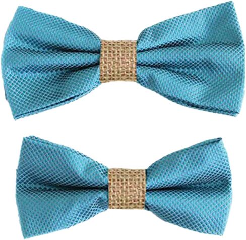Ocean Blue Burlap Bow Tie Stret Daddy Son ، Daddy and Me Gift ، Grandpa and Me ، Tie Boy Bow Tie ، القوس المصنوع يدويًا مسبقًا ، أو المحيط الأزرق in Saudi Arabia
