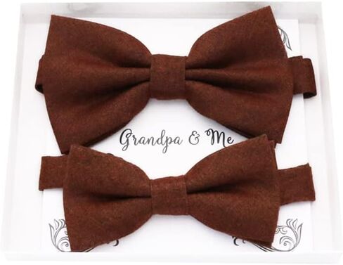 TIN Cinnamon Bow Bow Brown مجموعة الأب الأب ، Daddy وهدية ME ، الجد وأنا ، الأب الابن مطابقة ، ربطة عنق الأطفال ، ربطة عنق الأطفال ، جودة عالية in Saudi Arabia