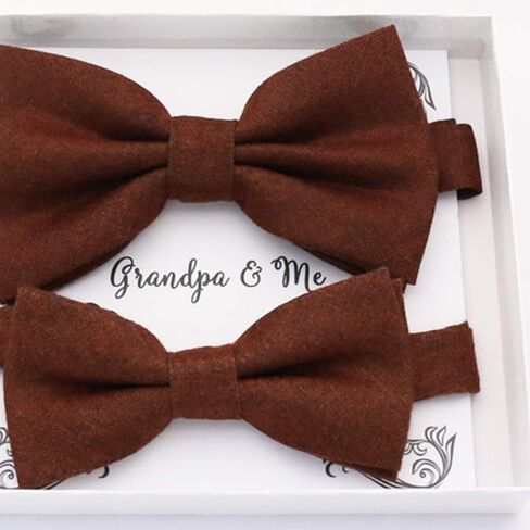 TIN Cinnamon Bow Bow Brown مجموعة الأب الأب ، Daddy وهدية ME ، الجد وأنا ، الأب الابن مطابقة ، ربطة عنق الأطفال ، ربطة عنق الأطفال ، جودة عالية in Saudi Arabia