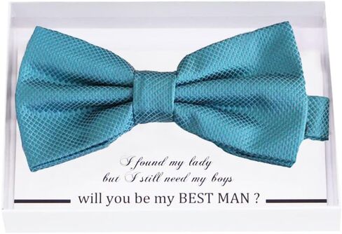 Ocean Blue Bow Tie Best Man Groomsman Man of Honor Ring Bearer Bow Tie طلب هدية ، ربطة عنق الأطفال ، بطاقات تهنئة عيد ميلاد in Saudi Arabia