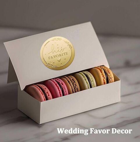 120 x His Her Favorite Stickers, Gold Foil Wedding Stickers, His Favorite Her Favorite Stickers, Candy Bags Wedding Favor Stickers, Party Favor Stickers (Embossed Gold, Stickers Only) in Kuwait